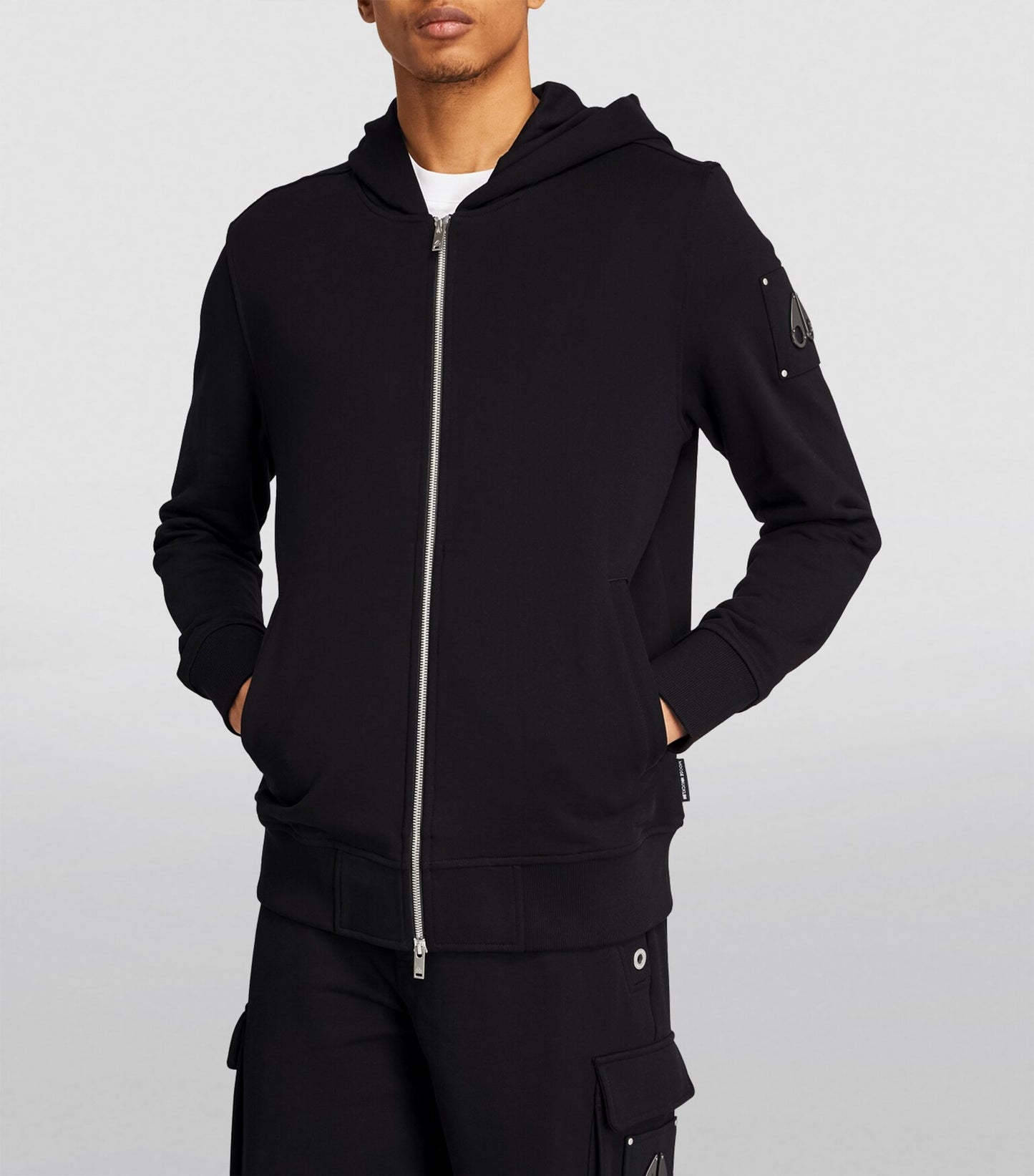 MOOSE KNUCKLES HARTSFIELD FULL ZIP HOODED SWEATSHIRT BLACK XL RRP £250 BNWT