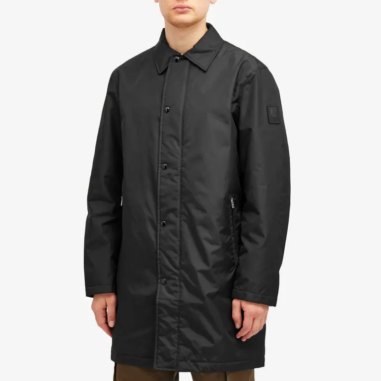BELSTAFF DRILL NYLON SHELL OVERCOAT JACKET BLACK RRP £425 BNWT