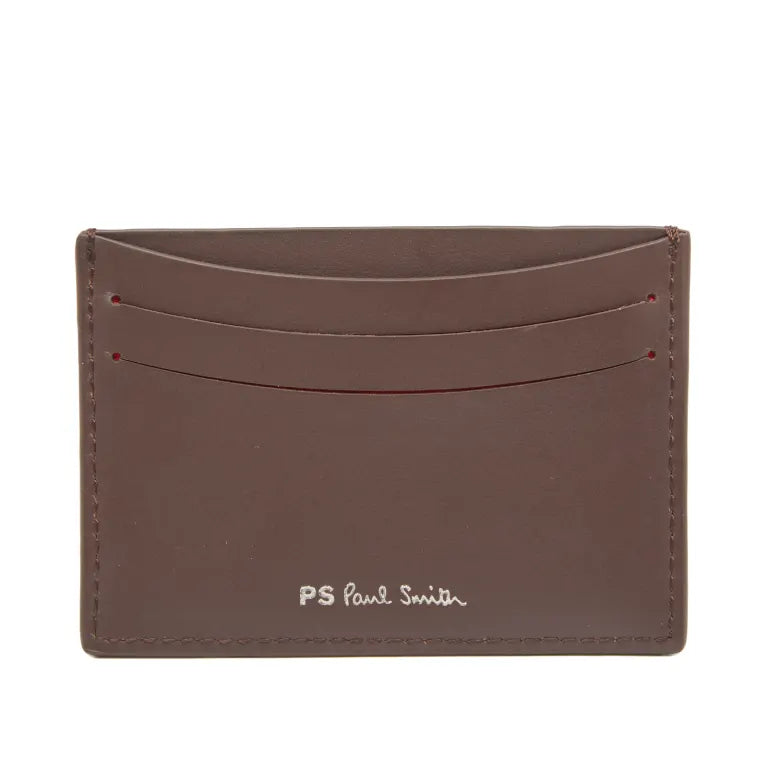 PAUL SMITH PS ZEBRA LOGO LEATHER CARD HOLDER WALLET BROWN RRP £85 BNWT & BOX