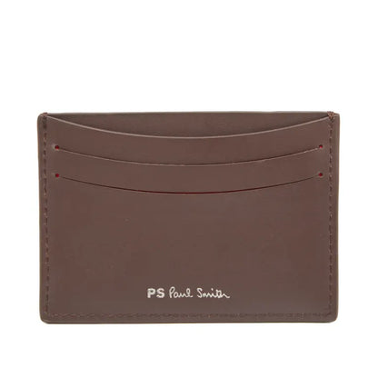 PAUL SMITH PS ZEBRA LOGO LEATHER CARD HOLDER WALLET BROWN RRP £85 BNWT & BOX