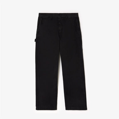LACOSTE STRAIGHT FIT COTTON CANVAS CARPENTER TROUSERS BLACK 36 REG RRP £135 BNWT