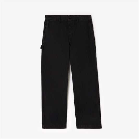 LACOSTE STRAIGHT FIT COTTON CANVAS CARPENTER TROUSERS BLACK 36 REG RRP £135 BNWT