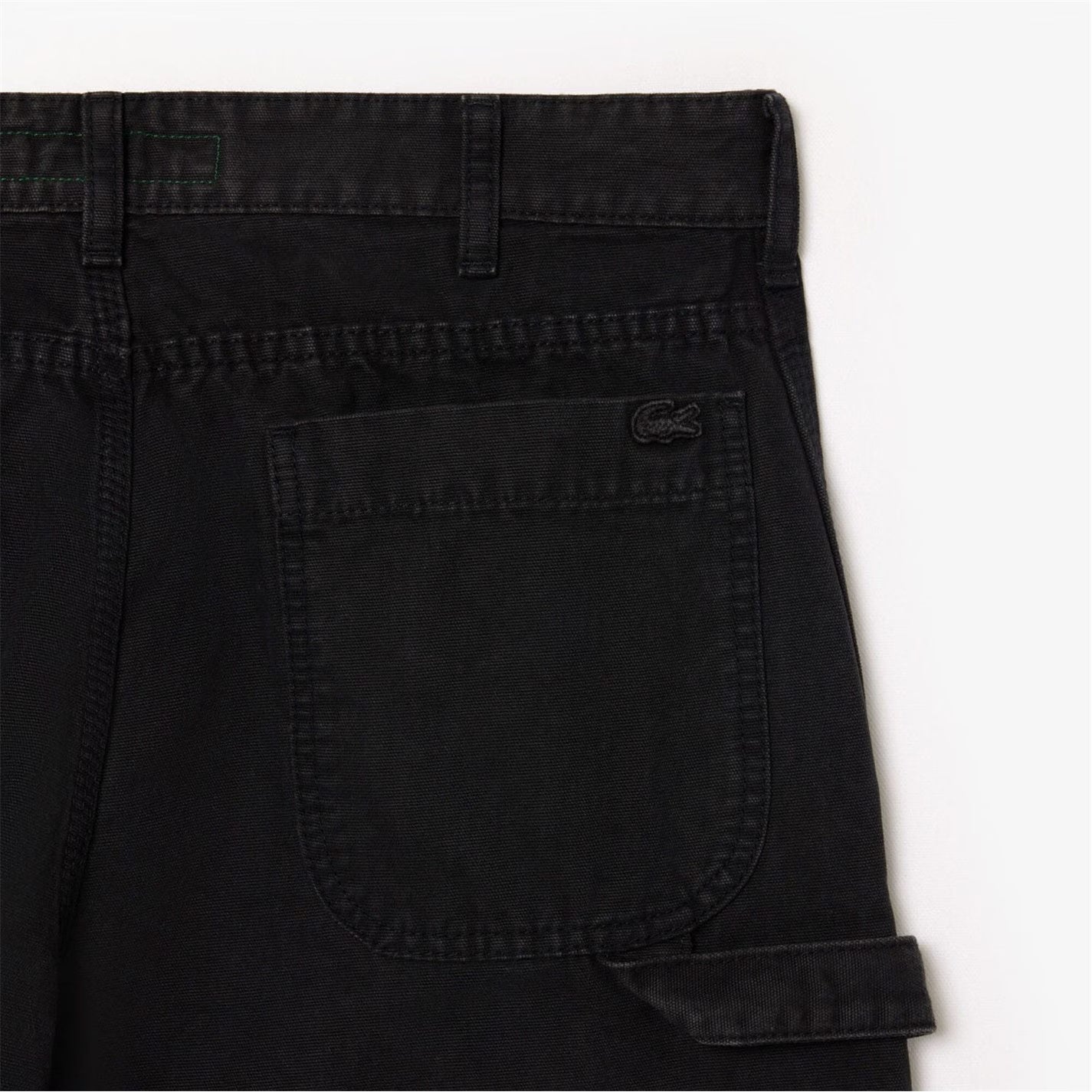 LACOSTE STRAIGHT FIT COTTON CANVAS CARPENTER TROUSERS BLACK 36 REG RRP £135 BNWT