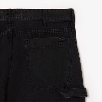 LACOSTE STRAIGHT FIT COTTON CANVAS CARPENTER TROUSERS BLACK 36 REG RRP £135 BNWT