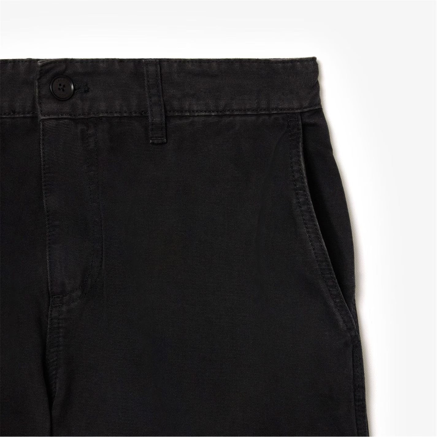 LACOSTE STRAIGHT FIT COTTON CANVAS CARPENTER TROUSERS BLACK 36 REG RRP £135 BNWT