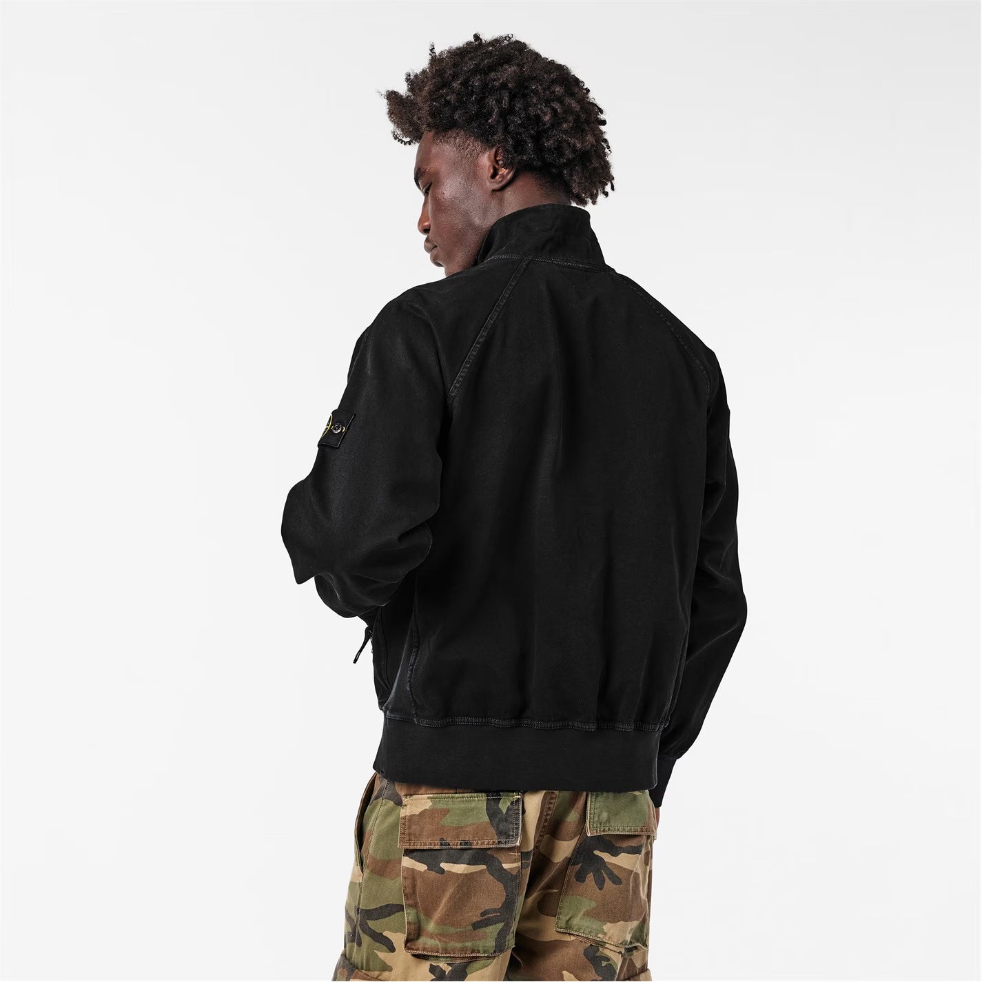 STONE ISLAND PANAMA OVERSIZED COTTON BOMBER TRACK JACKET BLACK XL RRP £615 BNWT