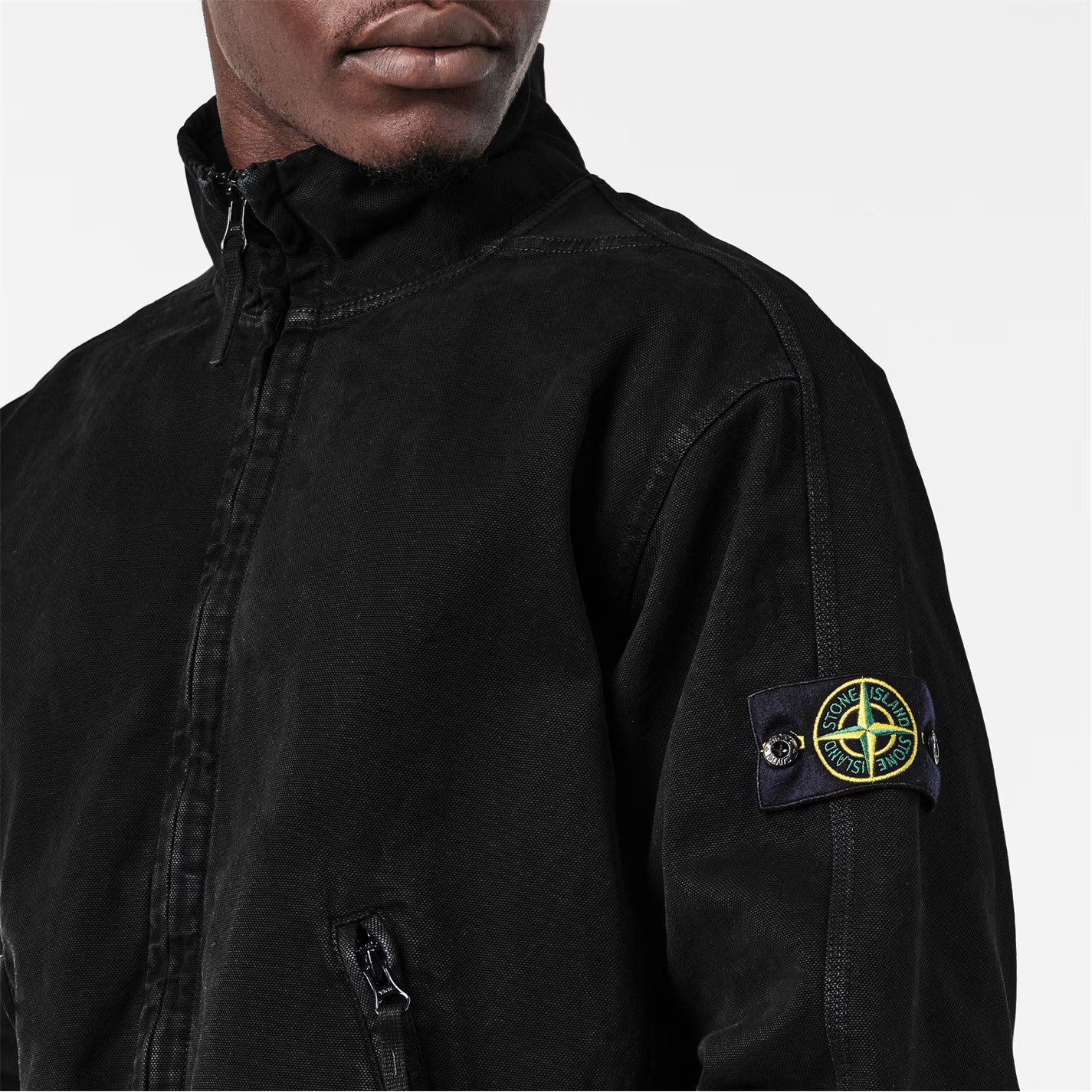 STONE ISLAND PANAMA OVERSIZED COTTON BOMBER TRACK JACKET BLACK XL RRP £615 BNWT