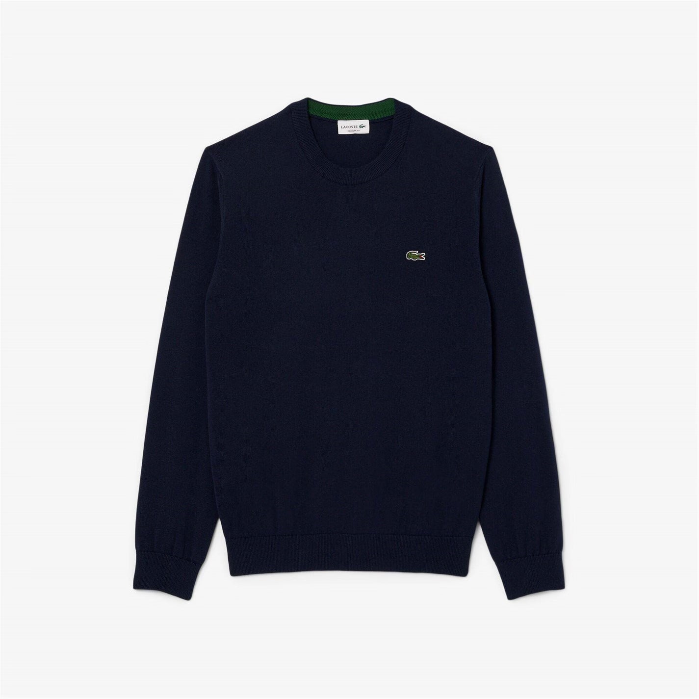 LACOSTE CREW NECK KNIT CROC LOGO JUMPER NAVY BLUE RRP £110 BNWT