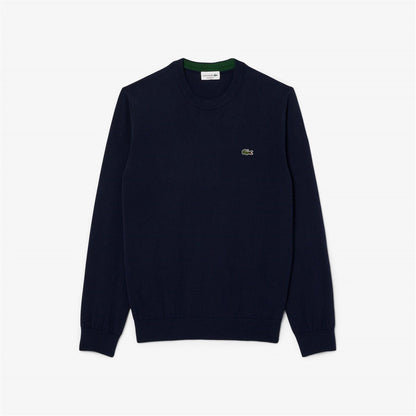 LACOSTE CREW NECK KNIT CROC LOGO JUMPER NAVY BLUE RRP £110 BNWT