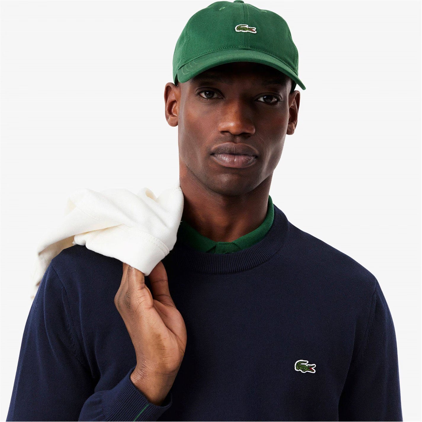 LACOSTE CREW NECK KNIT CROC LOGO JUMPER NAVY BLUE RRP £110 BNWT