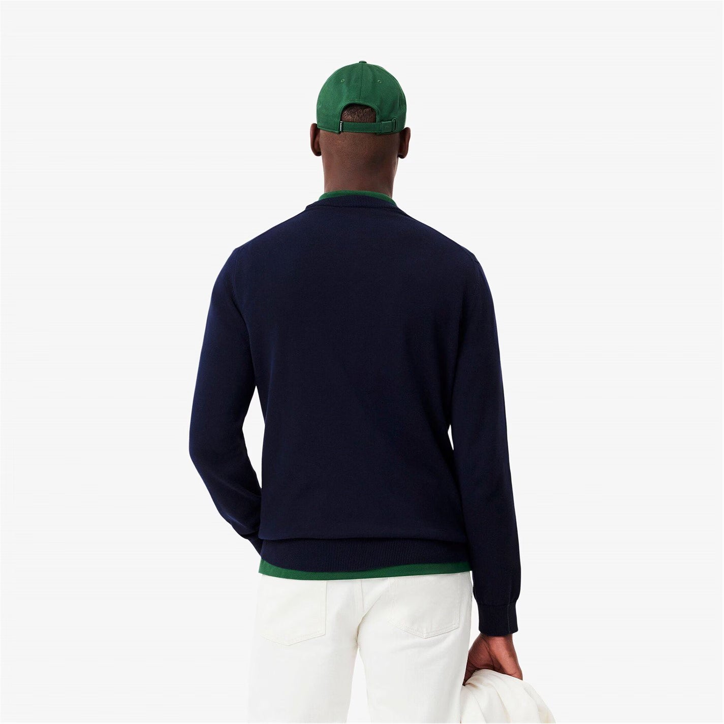 LACOSTE CREW NECK KNIT CROC LOGO JUMPER NAVY BLUE RRP £110 BNWT