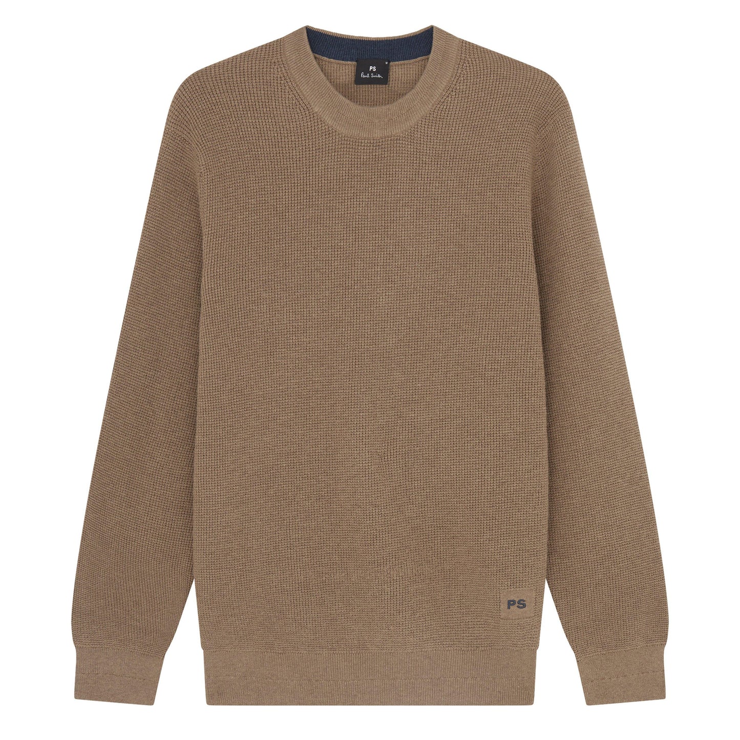PAUL SMITH PS WAFFLE KNITTED LOGO JUMPER LIGHT BROWN/BEIGE XL RRP £165 BNWT