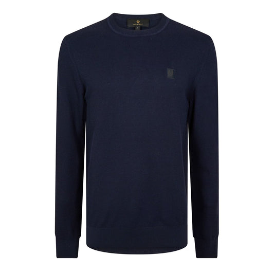 BELSTAFF DRIFT SILK/COTTON BLEND JUMPER PULLOVER DARK INK NAVY RRP £195 BNWT