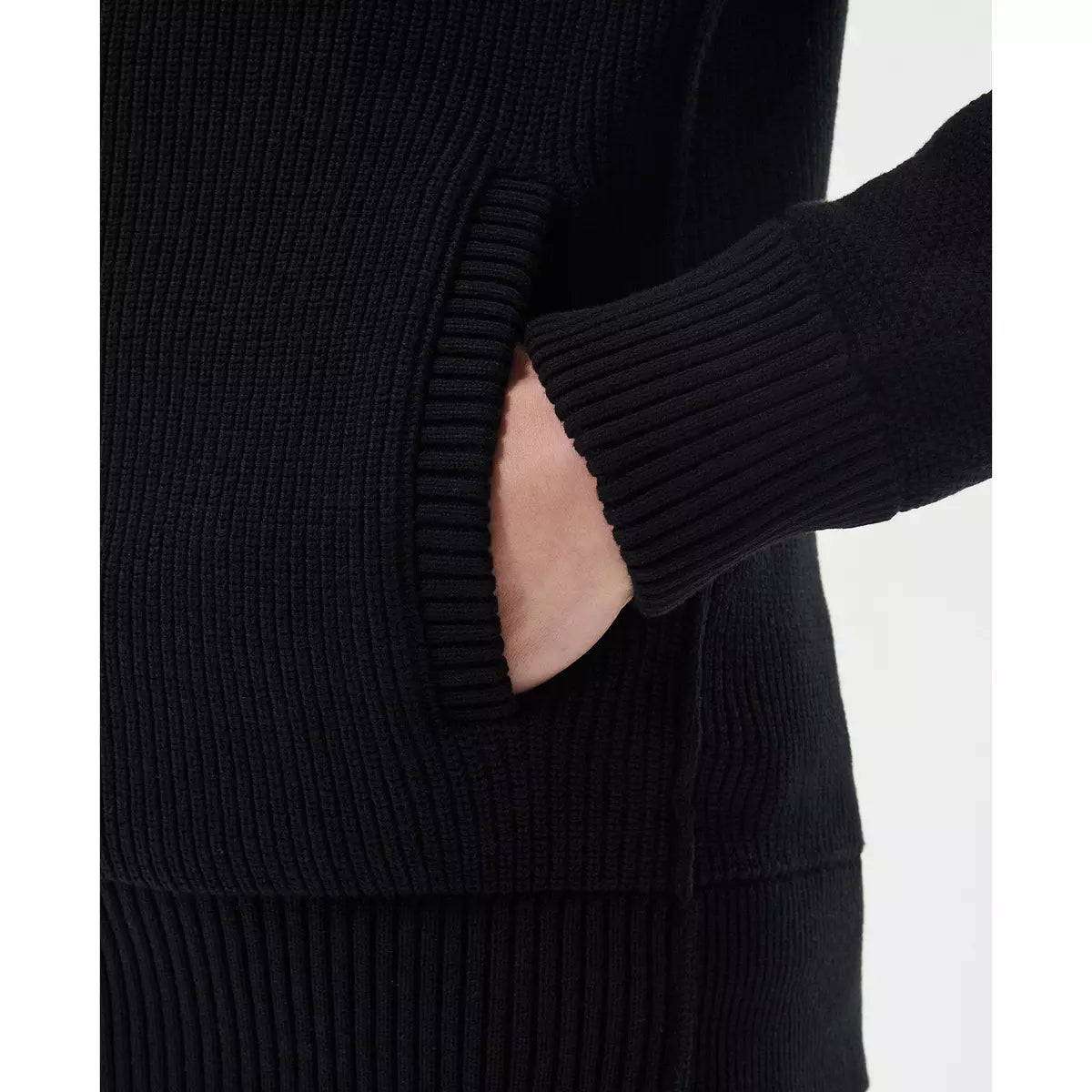 BARBOUR INTERNATIONAL ERASER KNITTED FULL ZIP HOOD JUMPER BLACK 2XL RRP £179 NEW