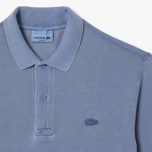LACOSTE CLASSIC FIT NATURAL DYE COTTON POLO SHIRT BLUE (7) 2XL RRP £120 BNWT