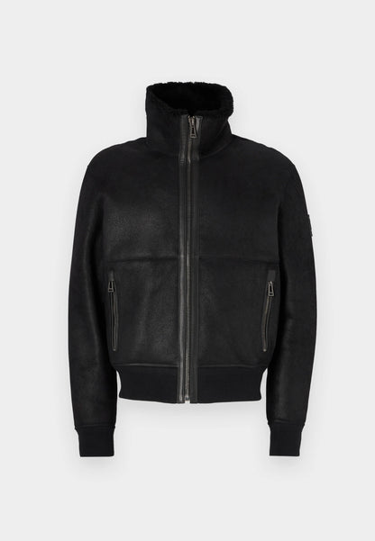 BELSTAFF TRACE SHEARLING AVIATOR BOMBER JACKET BLACK UK44 XL/2XL RRP £1495 BNWT
