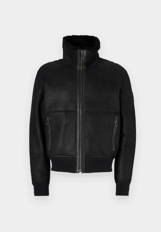 BELSTAFF TRACE SHEARLING AVIATOR BOMBER JACKET BLACK UK44 XL/2XL RRP £1495 BNWT