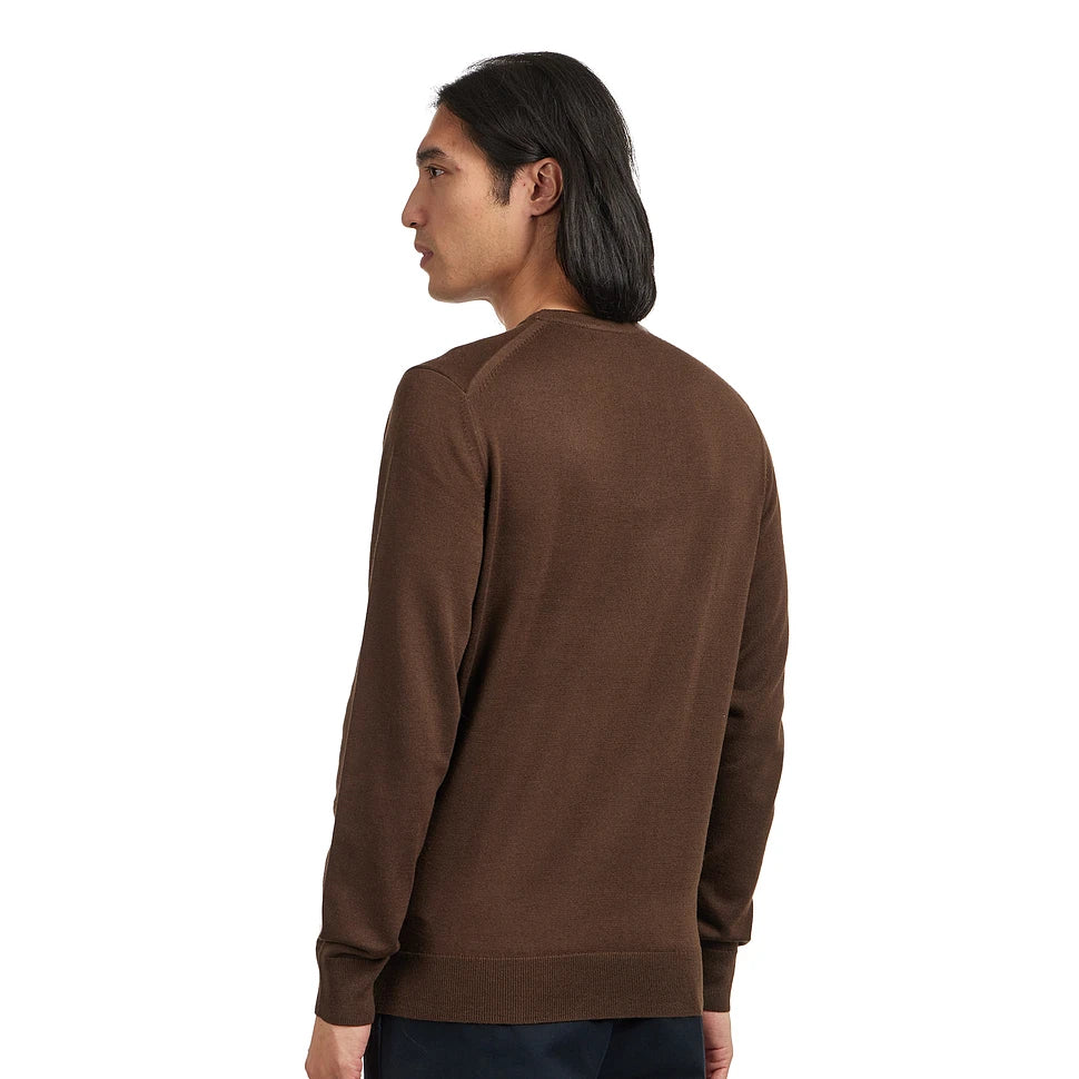 FRED PERRY CLASSIC CREW NECK MERINO WOOL JUMPER BURNT TOBACCO XL RRP £130 BNWT