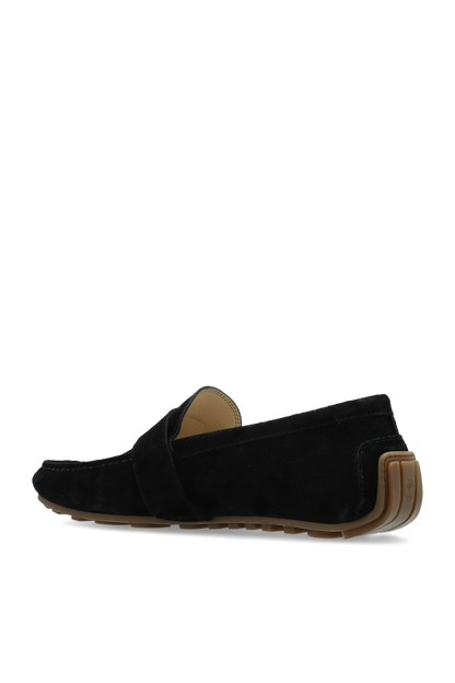 MOSCHINO COUTURE SUEDE LEATHER DRIVER MOCCASINS BLACK SIZE UK 10 RRP £455 BNIB