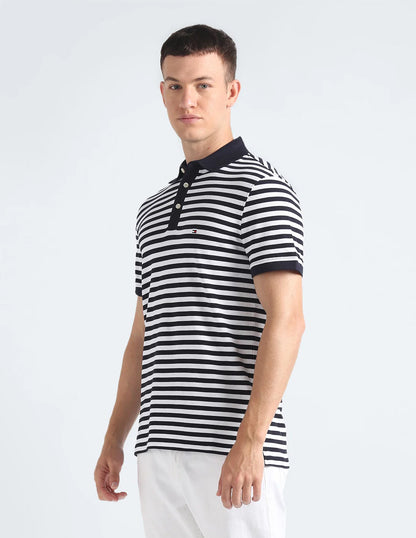 TOMMY HILFIGER 1985 COLLECTION STRIPED PIQUE COTTON POLO SHIRT RRP £75 BNWT