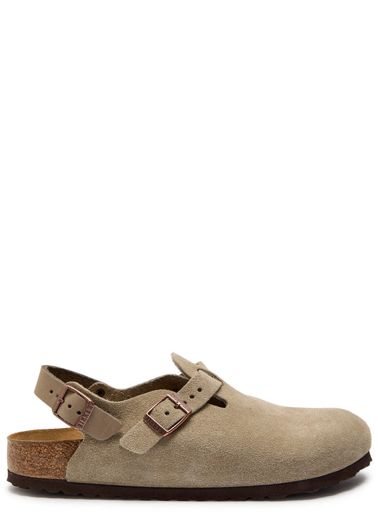 BIRKENSTOCK TOKIO 2 SUEDE LEATHER CLOGS TAUPE UK 9.5 RRP £150 BNIB