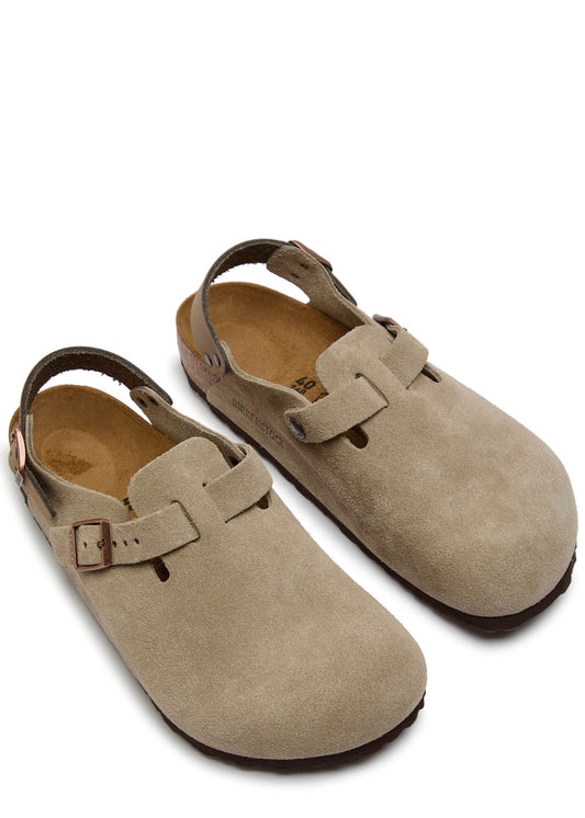 BIRKENSTOCK TOKIO 2 SUEDE LEATHER CLOGS TAUPE UK 9.5 RRP £150 BNIB