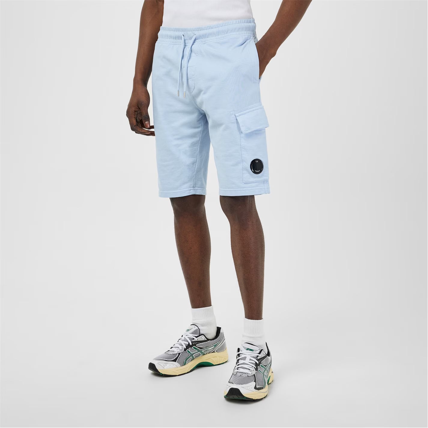 CP COMPANY MICRO LENS COTTON FLEECE SWEATSHORTS CERULEAN BLUE 2XL RRP £205 BNWT