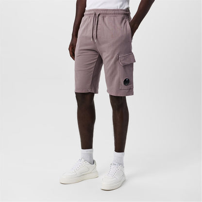C.P. COMPANY MICRO LENS COTTON FLEECE SWEATSHORTS PURPLE DOVE 2XL RRP £205 BNWT