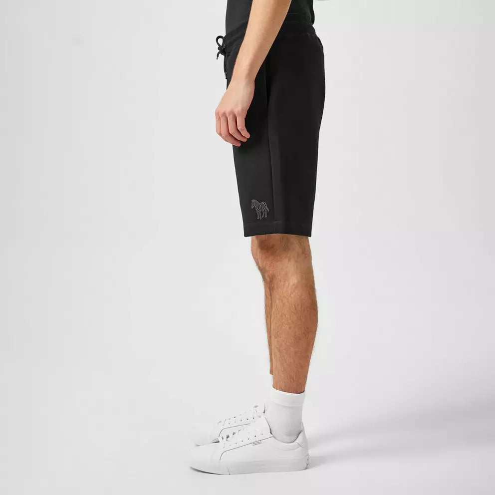 PAUL SMITH PS ZEBRA SHADOW LOGO COTTON FLEECE SWEATSHORTS BLACK XL RRP £100