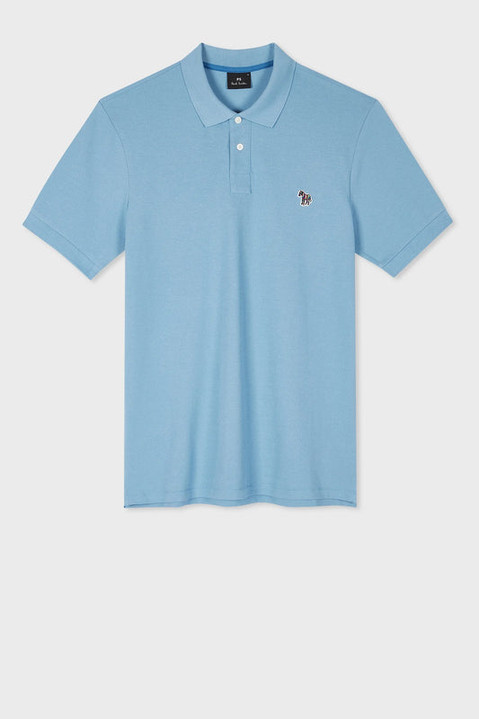 PAUL SMITH ZEBRA PIQUE COTTON POLO SHIRT PALE BLUE (40E) RRP £90 NEW
