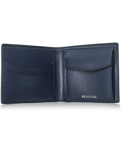 PAUL SMITH PS LEATHER BI-FOLD COIN POUCH WALLET NAVY BLUE RRP £130 NEW IN BOX