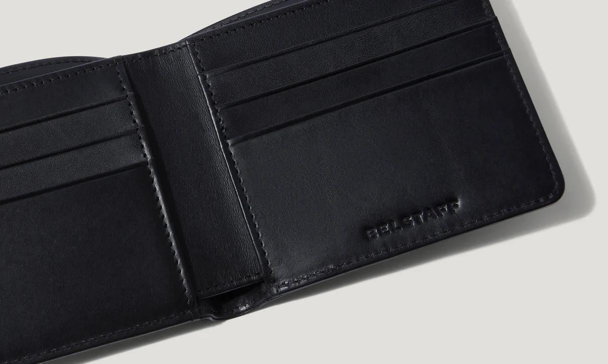 BELSTAFF HANCHURCH ITALIAN LEATHER BIFOLD WALLET BLACK RRP £85 NEW