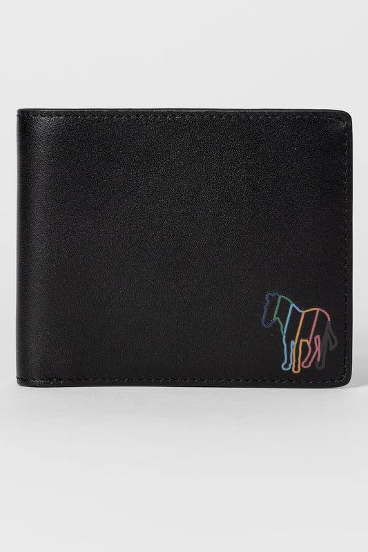 PAUL SMITH PS LEATHER BI-FOLD SHADOW ZEBRA WALLET BLACK RRP £125 NEW IN BOX