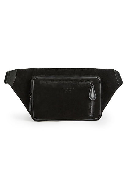 TED BAKER JACOOB BLACK SUEDE LEATHER CROSSBODY BAG OR WAIST BAG RRP £165 BNWT