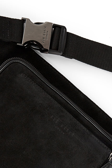 TED BAKER JACOOB BLACK SUEDE LEATHER CROSSBODY BAG OR WAIST BAG RRP £165 BNWT