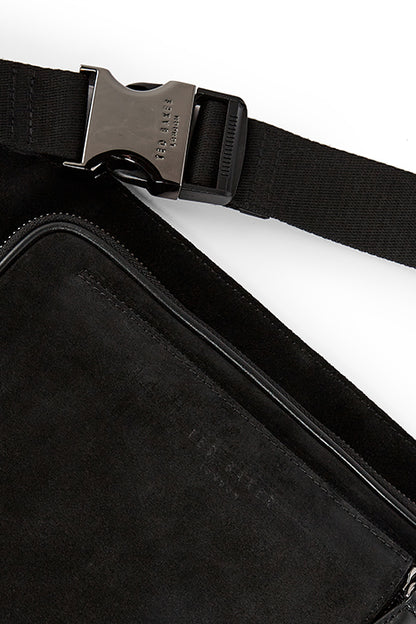 TED BAKER JACOOB BLACK SUEDE LEATHER CROSSBODY BAG OR WAIST BAG RRP £165 BNWT