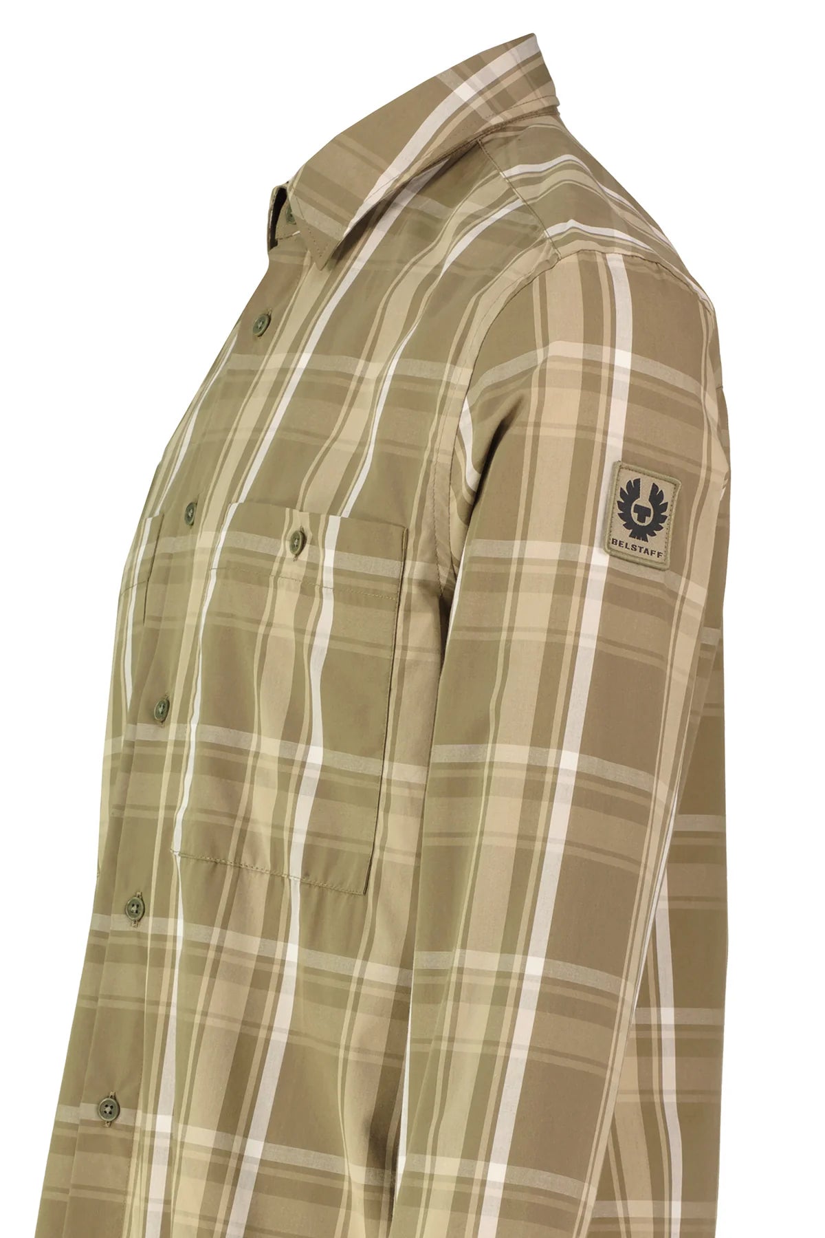 BELSTAFF FLEET CHECKED LONG SLEEVE SHIRT FATIGUE GREEN RRP £170 BNWT