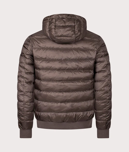 BELSTAFF CONTROL DOWN PUFFA HOODED BOMBER JACKET MAJOR BROWN RRP £350 BNWT