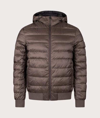 BELSTAFF CONTROL DOWN PUFFA HOODED BOMBER JACKET MAJOR BROWN RRP £350 BNWT