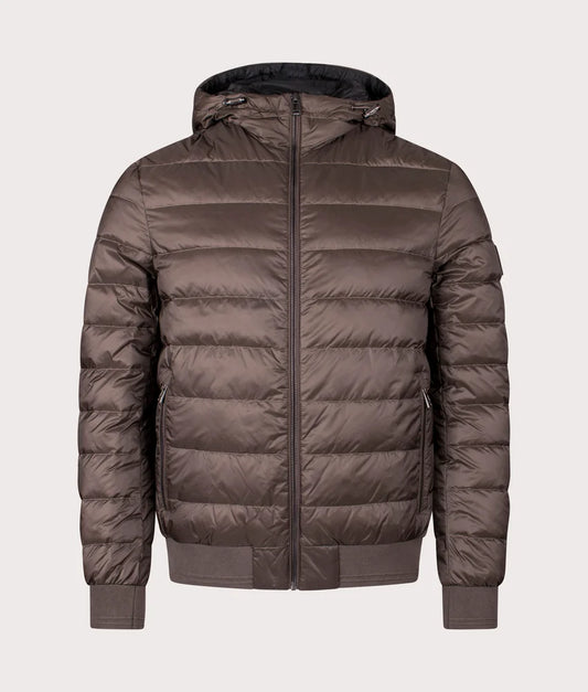 BELSTAFF CONTROL DOWN PUFFA HOODED BOMBER JACKET MAJOR BROWN RRP £350 BNWT