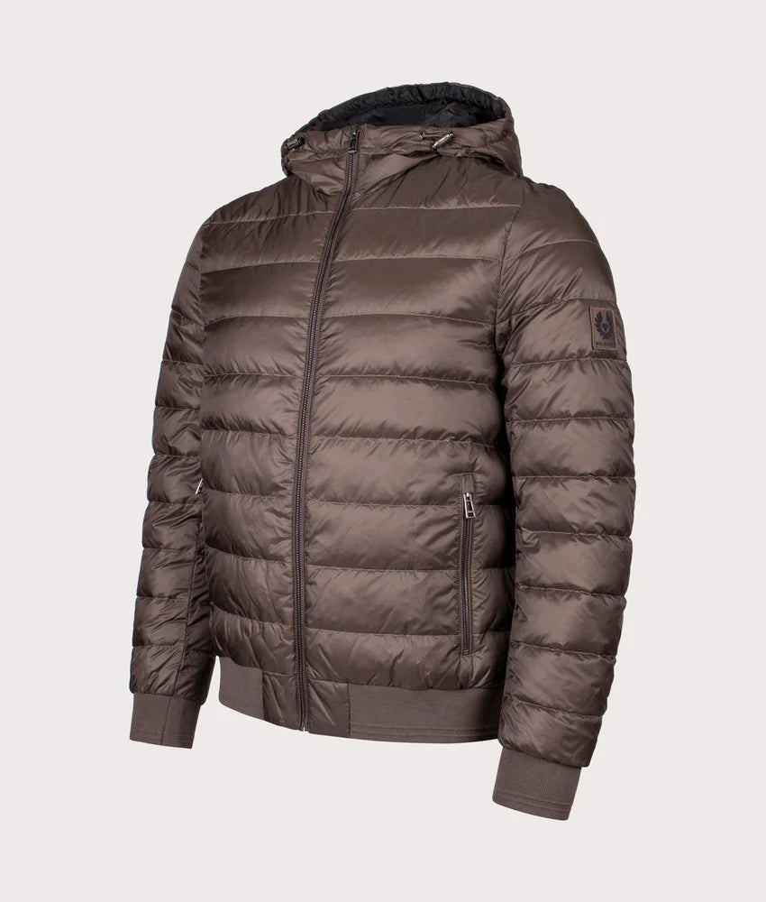 BELSTAFF CONTROL DOWN PUFFA HOODED BOMBER JACKET MAJOR BROWN RRP £350 BNWT