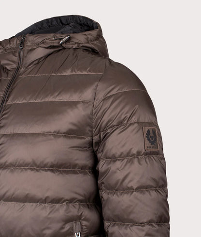 BELSTAFF CONTROL DOWN PUFFA HOODED BOMBER JACKET MAJOR BROWN RRP £350 BNWT