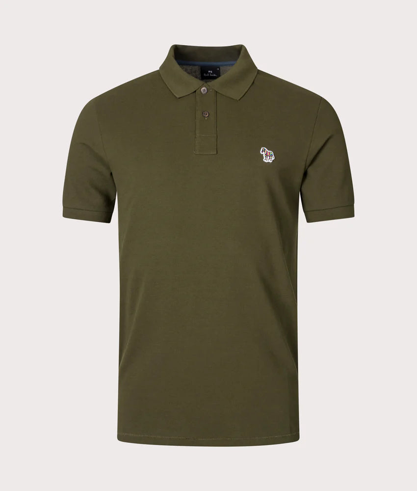 PAUL SMITH PS ZEBRA PIQUE COTTON POLO SHIRT OLIVE GREEN (36E) 2XL RRP £90 BNWT