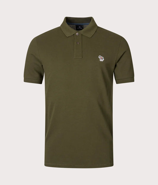 PAUL SMITH PS ZEBRA PIQUE COTTON POLO SHIRT OLIVE GREEN (36E) 2XL RRP £90 BNWT
