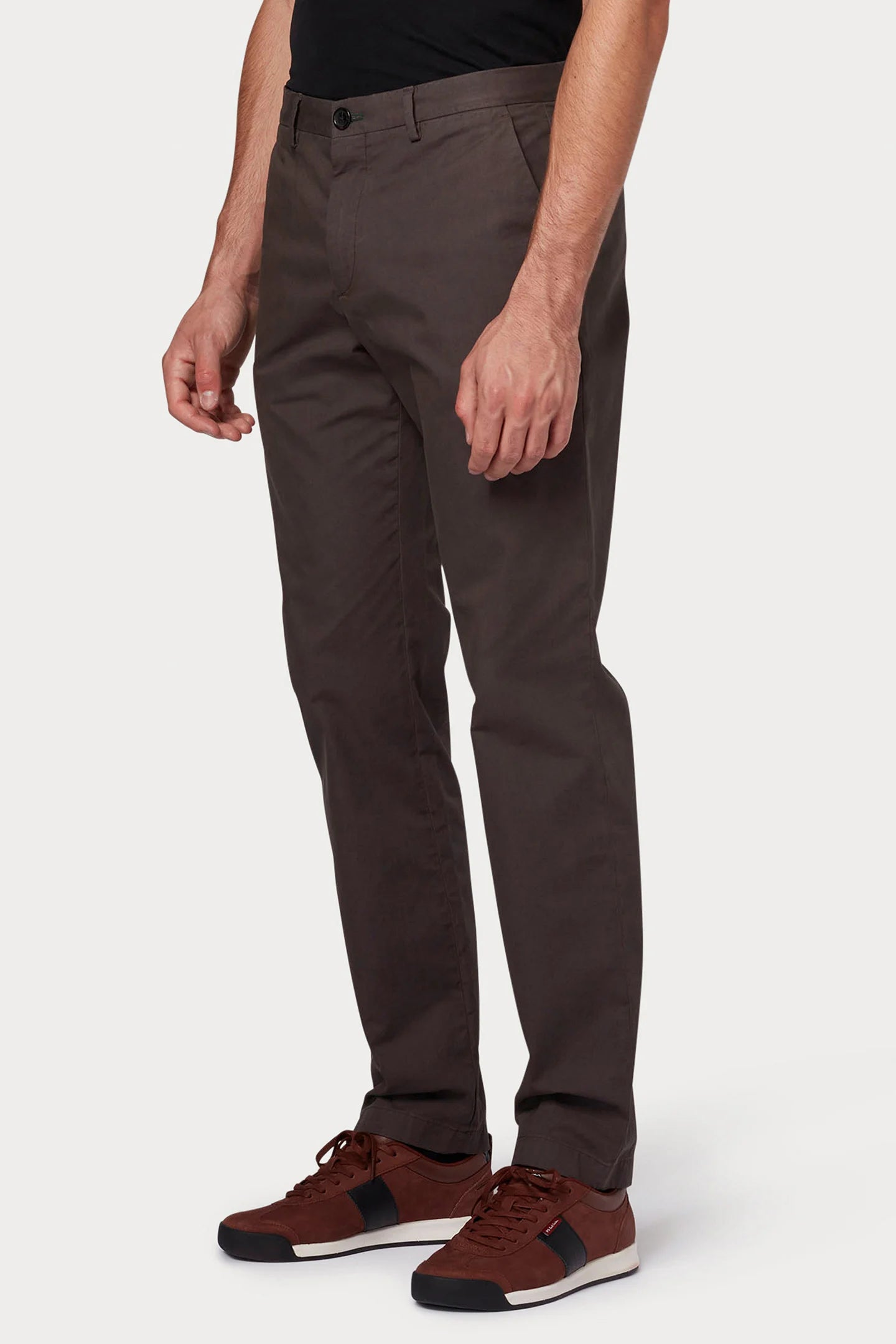 PAUL SMITH ZEBRA BADGE SLIM FIT CHINO TROUSERS DARK TAUPE 38 LONG RRP £150 BNWT