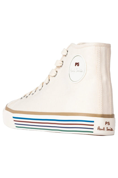 PAUL SMITH PS YUMA HIGH TOP CANVAS TRAINERS WHITE RRP £150 BNIB