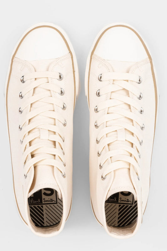 PAUL SMITH PS YUMA HIGH TOP CANVAS TRAINERS WHITE RRP £150 BNIB