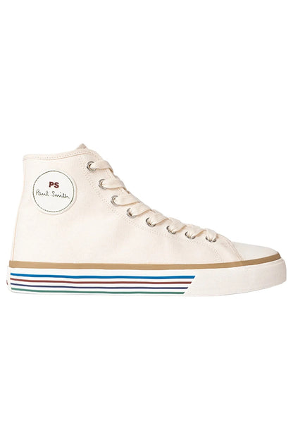PAUL SMITH PS YUMA HIGH TOP CANVAS TRAINERS WHITE RRP £150 BNIB