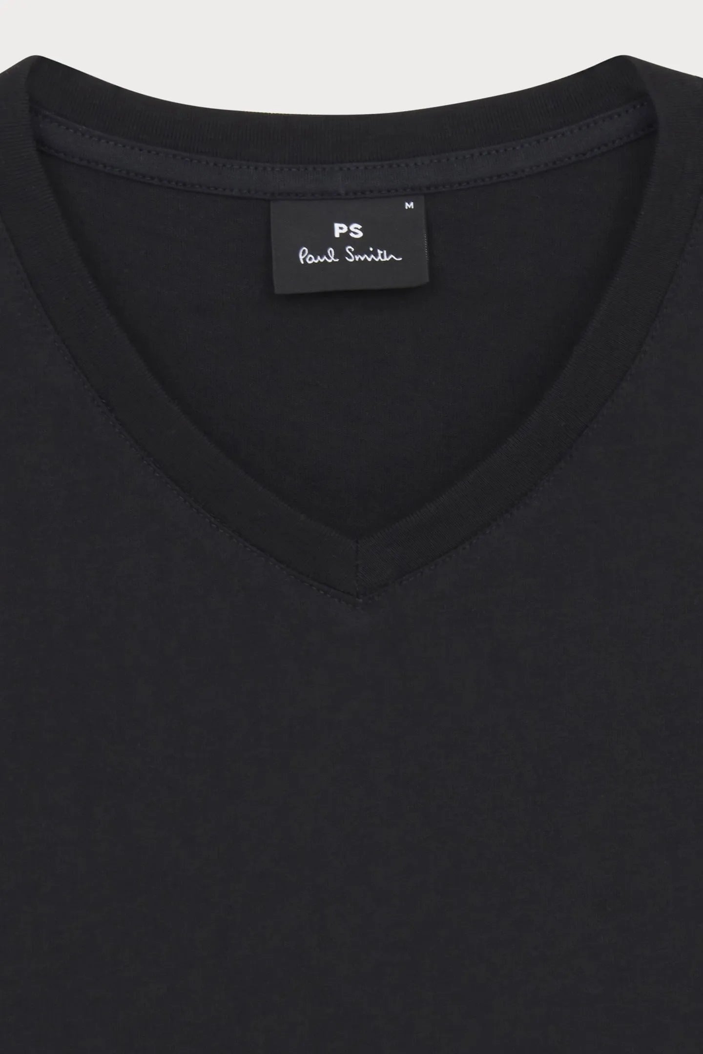 PAUL SMITH PS ORGANIC COTTON ZEBRA LOGO V-NECK T-SHIRT BLACK L RRP £70 BNWT