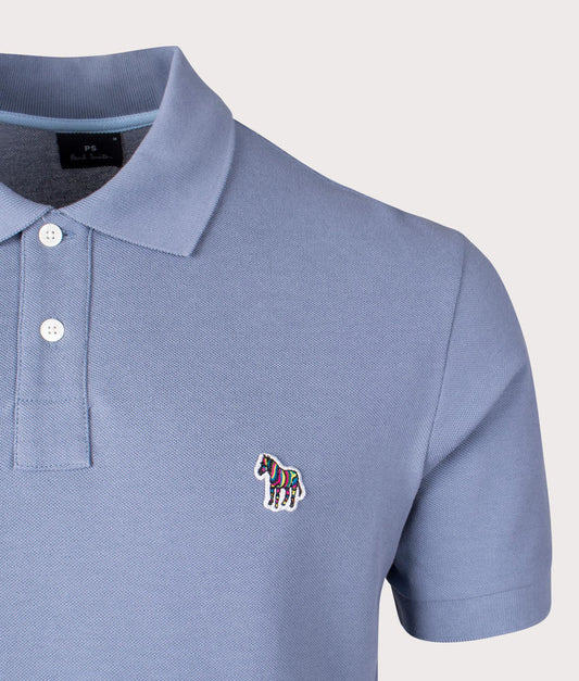 PAUL SMITH PS ZEBRA PIQUE COTTON POLO SHIRT GREYISH BLUE (43G) 2XL RRP £90 BNWT